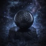 shungite sphere flower of life engraved black crystal ball