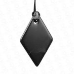 Black polished natural stone diamond pendant
