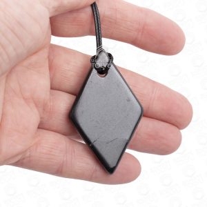 natural stone rhombus pendant and hand