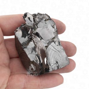 Large elite noble shungite stone in hand