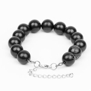 Stainless steel lobster clasp on russian shungite bracelet