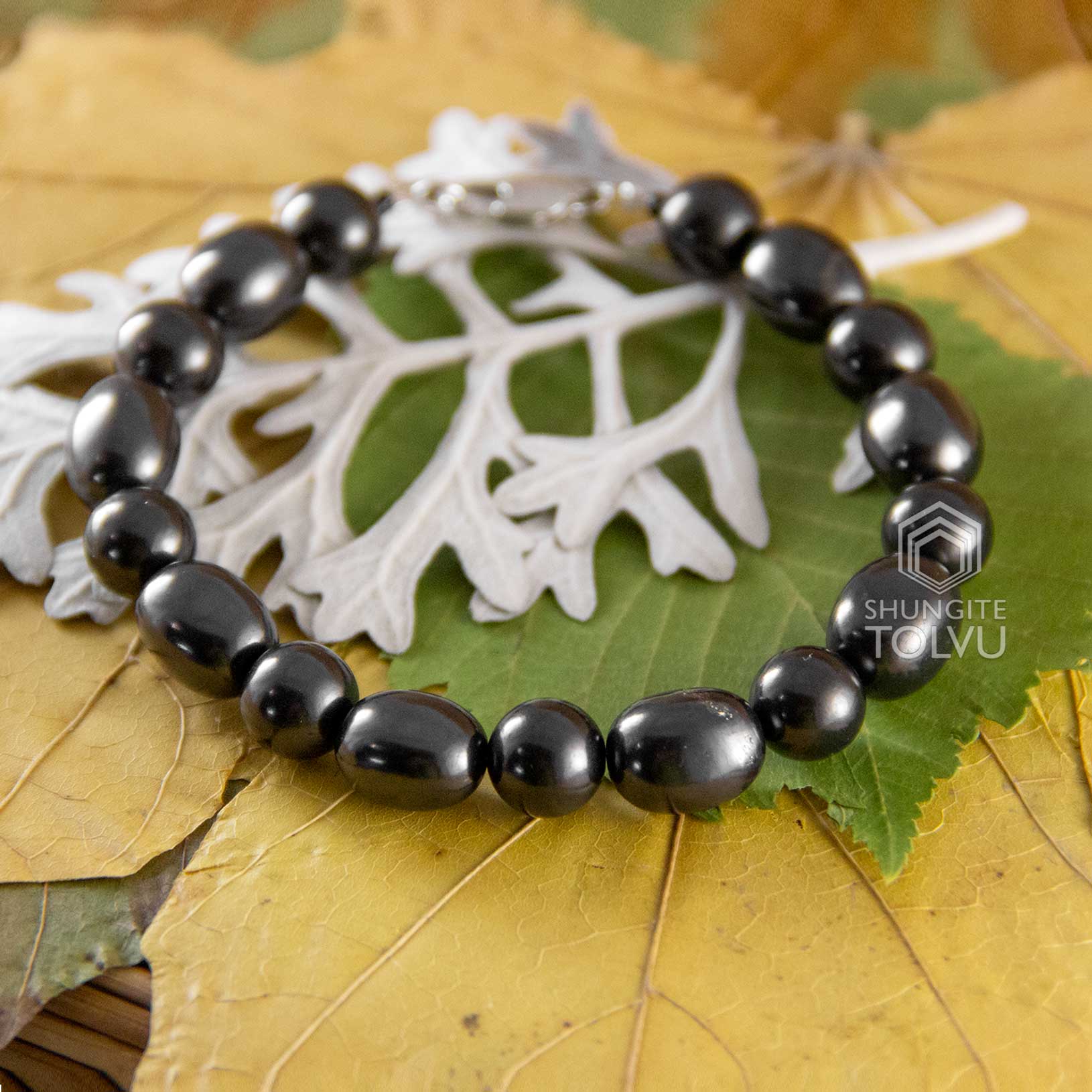 Braccialetto In Shungite Con Perle Chakra 8mm - Elastico, Lunghezza 20 Cm, Uomo E Donna