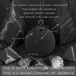 pyrite and quartz in shungite pendant circle of large size