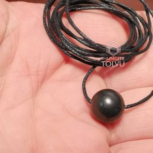 Black Bead Necklace natural shungite