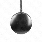 Black stone necklace circle biconvex