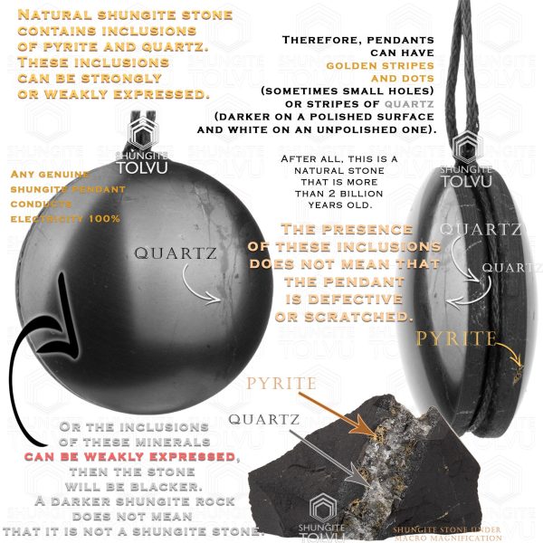 pirite and quartz in black gemstone