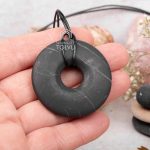 donut necklace shungite black crystal