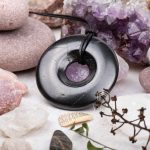 open circle necklace natural crystal