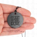pendant measurements and hand scale for shungite necklace