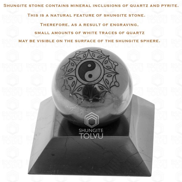 shungite sphere pyrite quartz inclusions detail