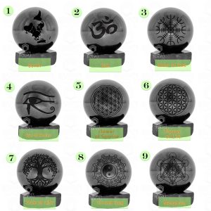 personalized crystal ball black shungite engraved sphere