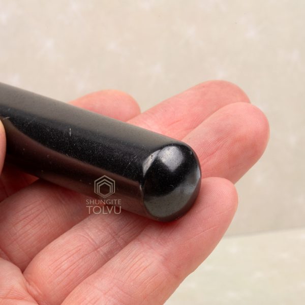 rounded massage tip black stone wand
