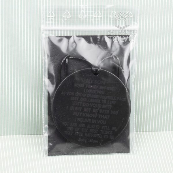 Gift for son from mom pendant in zip bag with cardboard backing