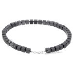 black beaded choker square beads
