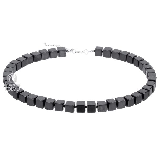 Custom men's necklace made of natural stone beads
