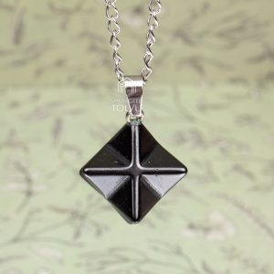 Hand-carved star-shaped pendant with chain