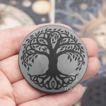 Meditation disc 5 cm Celtic Tree of Life engraving